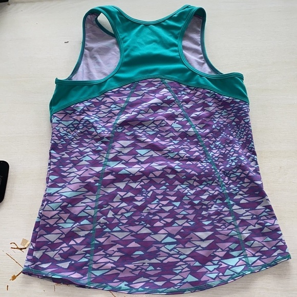 LL Bean Green & Purple Workout Tank - Picture 2 of 7